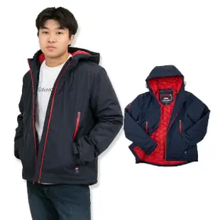 【Superdry】極度乾燥 冒險魂 深藍/紅 防水拉鍊 ELITE 防風 暗袋 厚鋪棉 單拉鍊 平輸品(鋪棉外套)