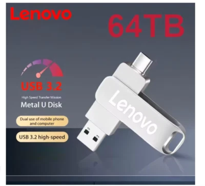 Lenovo 64TB USB 3.2 Flash Drive 16TB Type-C 2 in 1 High Speed Metal Pen Drive AU