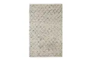 200x300 CM Diamond Pattern Beige and Blue Chunky Soft Plush Carpet Modern Rug