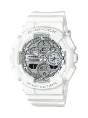 Casio G Shock Mid Duo Island Vaca S/Watch Alarm 200MSilver Face White Resin Band GMAS140VA-7A