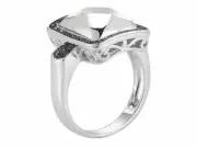 NWT Charriol Flamme Blanche 18k White Gold w/Pave Diamonds Ring- Sz 6.5-$1950