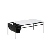 Modern Furniture DARIEN Marble Coffee Table 115cm - White & Black