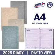 2025 Diary DayTo View Tie Dye Colour Hard Cover A4 Office Planner With Elastic