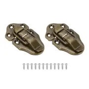 2 Pack Retro Style Duckbilled Toggle Hasp Latch with Mounting Screw, Bronze