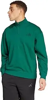 [adidas] Men's All Szn Fleece Quarter-Zip Crewneck Swearshirt