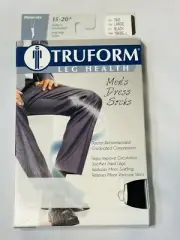 Truform Mens Dress Socks Sz Large Black Moderate Compression 15-20 mmHg