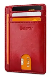 Slim Minimalist Front Pocket RFID Blocking Leather Wallets for Alaska Cherry