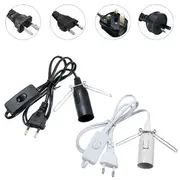 1.8M E14 Base Lamp Himalayan Salt Electric Power Switch White Black US EU UK AU Plug White UK plug