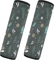 Car Seat Belt Covers Set of 2 Soft Unique Car Safety Seat Belt Strap Shoulder Pad Camera Bag Strap Cover Car Accessories for Adults Child Kids M Christmas Pattern Fir Branches Snowflakes