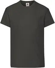 [Generisch] T-Shirt Kids Original T. Children's T-Shirt Short Sleeve Cotton 100% - 1 T-Shirt MOD. 61-019-0, Light Black (Light Graphite), 164 cm