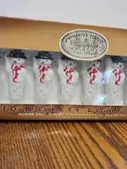 Enchanted Forest 10 Novelty Blow Mold Snowman String Light Set 48" Kurt Alder