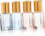 LOLIPPYY 4Pcs Colored Roller Bottles with Caps Essential Oil Holders Perfume Dispenser Durable Stylish Design for Travel and Daily Use