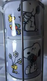Peanuts~Snoopy & Woodstock~”EASTER”Purple~Stacking Cups & S.S.Stand~NEW~FAST SH.