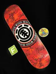 TEAM SIGNED Element Skateboard Deck Pro Model 13 AUTOGRAPHS Nyjah Huston