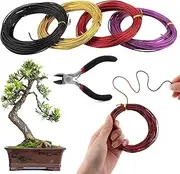 4 Roll Bonsai Wire,Bonsai Training Wire with Wire Cutter,Anodized Aluminum Bonsai Training Wire,Bonsai Tree Wire Bonsai Wire Craft for Bonsai Trees Indoor Garden DIY Tools