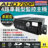 在飛比找PChome24h購物優惠-【CHICHIAU】4路AHD 720P 車載防震型插卡式數