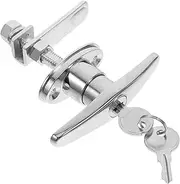 HOMSFOU Handle Lock Set for Garage Doors and Barn Gates Weatherproof Replacement Hardware with Keys Easy Installation for Sheds and Cabinets Use T Shaped Handle Lock