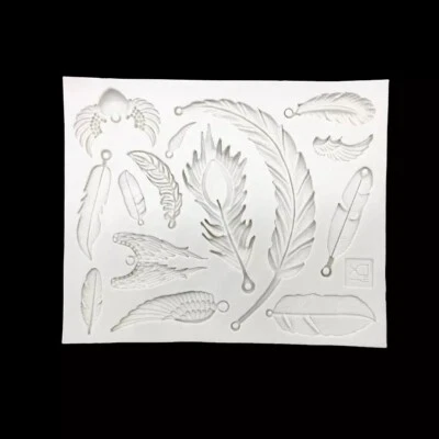 Silicone Assorted Feather Fondant Chocolate Sugarcraft Mould Mold DIY Clay Resin