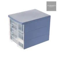 在飛比找蝦皮商城優惠-KEYWAY 秘書三層資料櫃 SU-003 藍色 文具收納盒