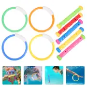 9 Pcs Diving Play Set Sticks Pool Toys for Toddlers Age 3-5 Child Baby