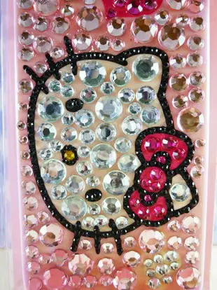 【震撼精品百貨】Hello Kitty 凱蒂貓 HELLO KITTY iPhone4貼鑽手機殼-粉大頭 震撼日式精品百貨