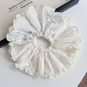 Bow Faux Pearl Scrunchie 02 - Off-White - One Size