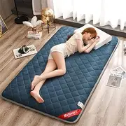 Generic Futon Mattress for Bed Roll Up Floor Mattress Japanese Tatami Foldable Mattress Solid Color Tatami Mat Kids Floor Bed Cushion Single Double Dormitory Sleeping Pad,Blue,180x200cm(71 * 79in)