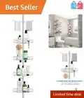 Space-Saving Silver Corner Shower Caddy - 4-Tier Organizer with Lifetime Service