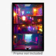Pixel Art Poster - Shifty Nest (8 Bit Psychedelic Trippy Weird Video Game Print)