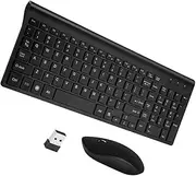 Wireless Keyboard and Mouse Black Quiet Keyboard Mouse 2.4ghz Connectivity Adapter Cable Comfort