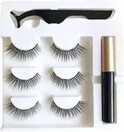 Magnetic False Eyelashes Natural Eye Lashes Extension Liquid Eyeliner Tweezer- Easy-to-Use, Glue-Free Lash Extension Kit