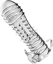 Vibrating Penis Sleeve Male Reusable Electric Penis Rings Extender Enlarger Sleeve Big Girth Cock Rings for Men Sex Toys