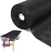 Buryeah 1 Roll 50 Pieces Disposable Non Woven Bed Sheets Massage Table Sheets Lash Bed Cover for Spa, Tattoo, Beauty Salon, Hotels, 32 x 71 Inch(Black)