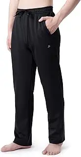 [DEVOROPA] Boys Sweatpants Open Bottom Water Resistant Youth Kids Track Athletic Running Pants Straight Leg Zipper Pockets