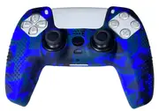 Silicone Cover For PS5 Controller Case Skin - Dark Blue Studded Camo
