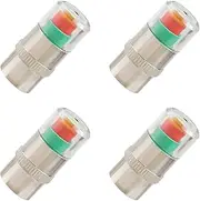 Bojueshaw 4pcs Tire Pressure Check Caps with Color Alert,Air Valve Caps,3 Colors Valve Stem Covers for Cars,Motorcycles,Bikes