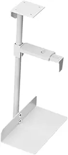 BaotyJie Under Desk PC Mount, Host Box Stand PC Mainframe Hanger Heavy Duty Rack 360 Degree Swivel Computer Case Holder Adjustable, White