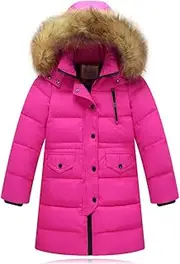 [Odziezet] Faux Fur Hood Down Coat Kids Boy Girl Puffer Padded Long Parka Jacket Outwear