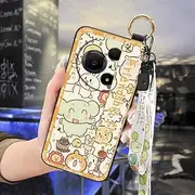 Phone Case Compatible with TCL 60 NxtPaper, Wrist Strap Lanyard Wristband Kickstand Phone Holder Ring Soft case Anti-Knock Durable Back Cover