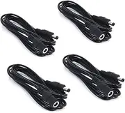4pcs Black DC Extension Cable - 2m/6.56ft Cord With Male to Female 5.5mm x 2.5mm Connectors - 12V Power Barrel Plug