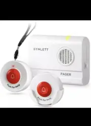SYNLETT Caregiver Pager Wireless Call Buttons for Elderly Monitoring SOS Alert S