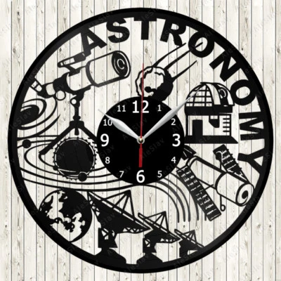 Astronomy Vinyl Record Wall Clock Decor Handmade 1408