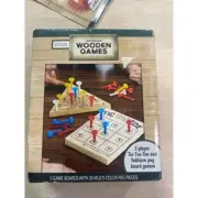 Wooden Game tic tac toe and solitaire peg game