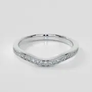 Channel Set Shadow Wedding Band with Lab Grown Diamond Accents 14K Gold