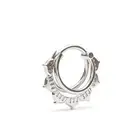 14K White Gold Stacked Lotus Septum Ring, Triple Layered Septum Clicker Hoop 16g