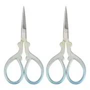 2pcs 3.5" Stainless Steel Vintage Stork Embroidery Sewing Scissors Yellow Blue