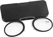 SEMINISMAR Mini Nose Clip Non-Wired Reading Glasses, Monocle Glasses Reading Aid, Glasses Without Underwire, Reading Glasses with Universal Compact Case, Reading Glasses Dioptres Women Men, Compact