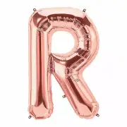 R Shaped Rose Gold Mylar Balloon 34In, Party Decor, 1 Piece