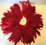 Schlappen Red Feather Fringe 11” x 6” for Fascinators Hats Costume NWOT