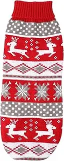 JUMPLAWN Christmas Dog Sweater Elk Pattern Knitted Pet Clothes Soft Warm Winter Outfit for Dogs for Pets